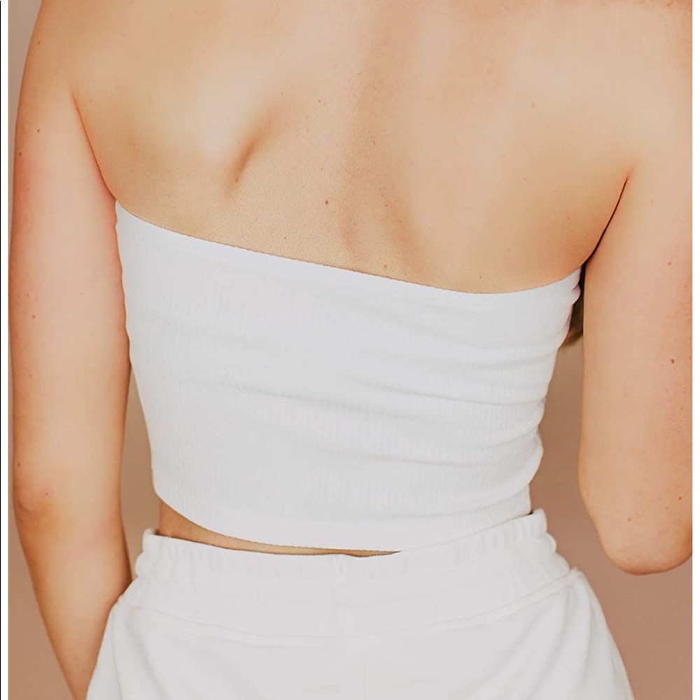 Ivory Ribbed Tube Top - Picture 2 of 3